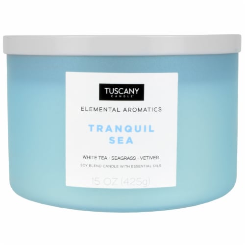 Tuscany Candle Elemental Aromatics Tranquil Sea Scented Jar Candle Perspective: front