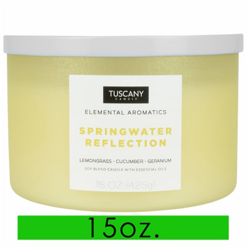Tuscany Candle Elemental Aromatics Springwater Reflection Scented Jar Candle Perspective: front