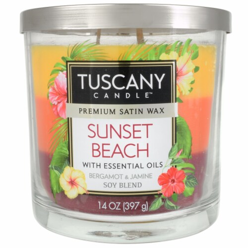 Tuscany Sunset Beach Triple Pour Candle Perspective: front