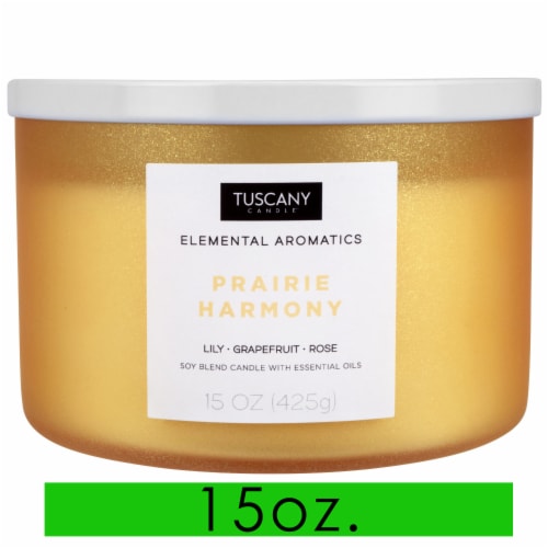 Tuscany Candle™ Elemental Aromatics Soy Jar Candle Prarie Harmony Perspective: front