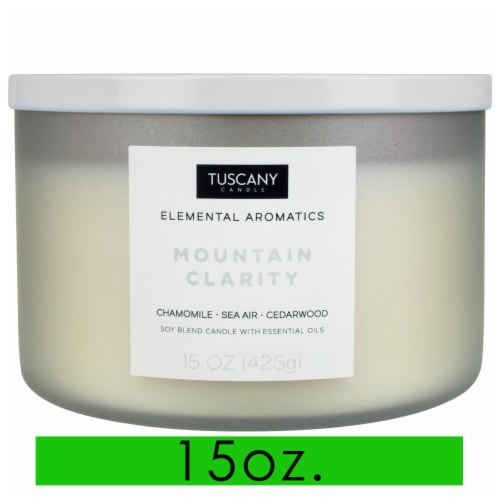 Tuscany Candle Elemental Aromatics Mountain Clarity Scented Jar Candle Perspective: front