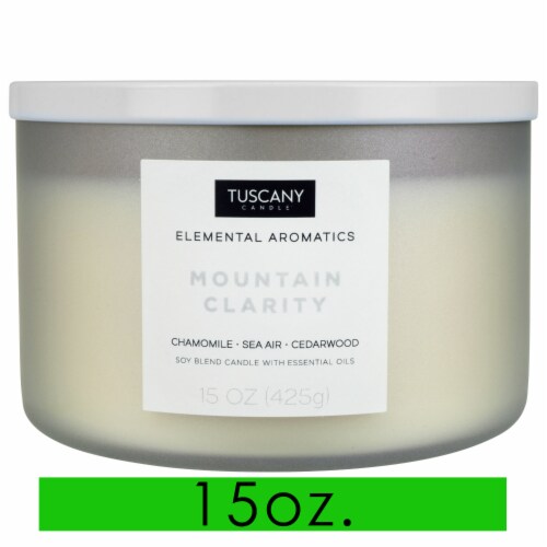 Tuscany Candle Elemental Aromatics Mountain Clarity Scented Jar Candle Perspective: front