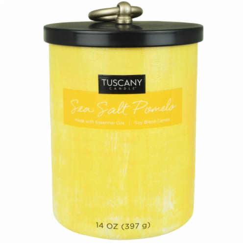 Tuscany Home Decor Collection Scented Jar Candle - Sea Salt Pomelo Perspective: front