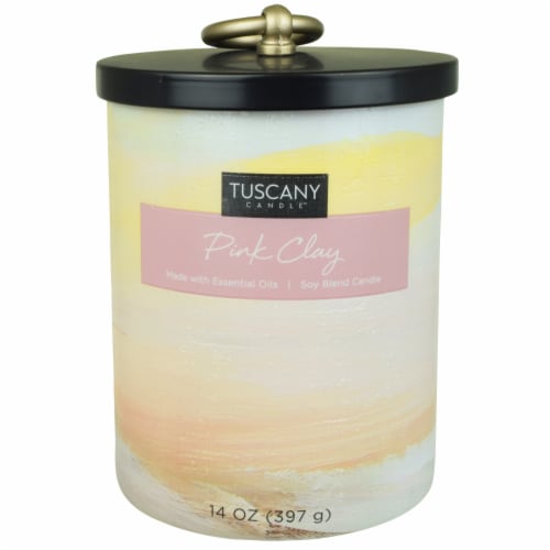 Tuscany Home Decor Collection Scented Jar Candle - Pink Clay Perspective: front