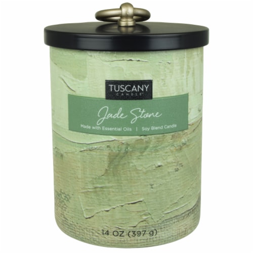 Tuscany Home Decor Collection Scented Jar Candle - Jade Stone Perspective: front