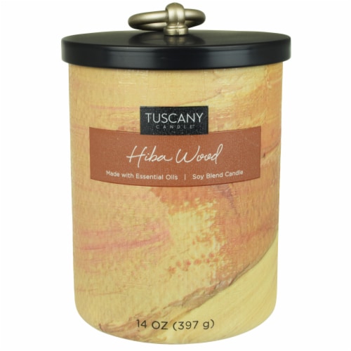 Tuscany Home Decor Collection Scented Jar Candle - Hiba Wood Perspective: front