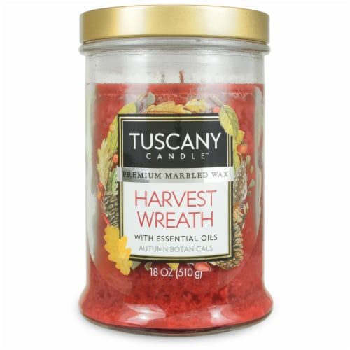 Tuscany Candle Limited Edition Harvest Wreath Scented Jar Candle Perspective: front