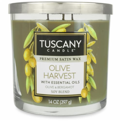 Tuscany Candle Limited Edition Olive Harvest Jar Candle - Green Perspective: front