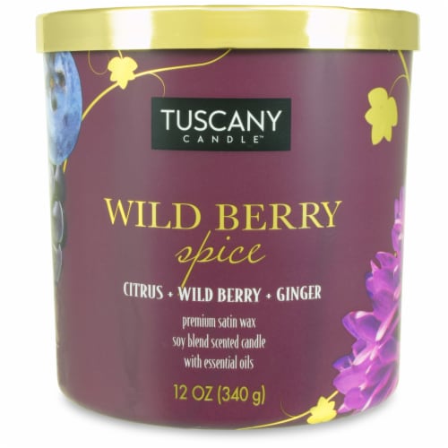Tuscany Candle Wild Berry Spice Scented Jar Candle Perspective: front