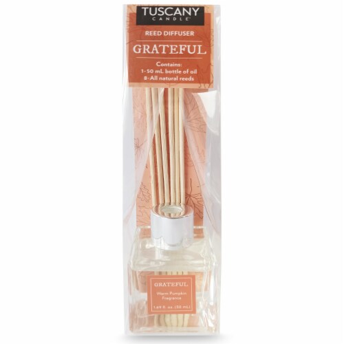 Tuscany Candle Grateful Warm Pumpkin Fragranced Reed Diffuser Perspective: front