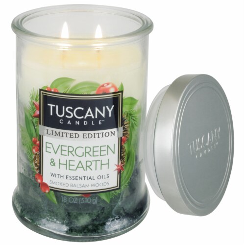Tuscany Limited Edition Evergreen & Hearth Jar Candle Perspective: front