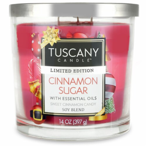 Tuscany Candle Limited Edition Cinnamon Sugar Scented Triple Pour Jar Candle Perspective: front