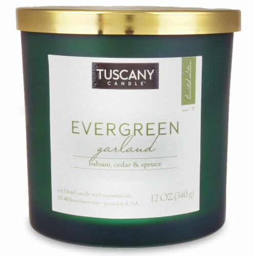 Tuscany Candle Limited Edition Evergreen Garland Scented Jar Candle Perspective: front