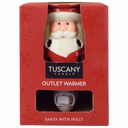 Tuscany Candle Limited Edition Santa with Holly Ceramic Outlet Wax Warmer Perspective: front