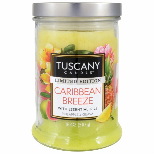 Tuscany Limited Edition Scented Triple Pour Jar Candle - Caribbean Breeze Perspective: front