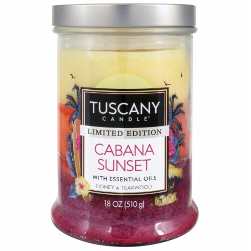 Tuscany Candle Limited Edition Cabana Sunset Scented Triple Pour Jar Candle Perspective: front