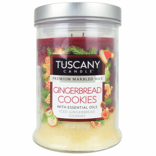 Tuscany Candle Gingerbread Cookies Scented Triple Pour Jar Candle Perspective: front