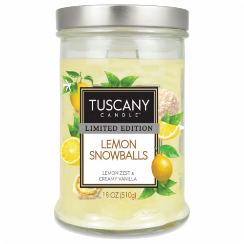 Tuscany Candle Lemon Snowballs Scented Jar Candle Perspective: front