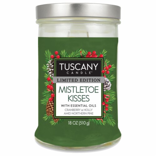Tuscany Limited Edition Mistletoe Kisses Scented Jar Candle Perspective: front