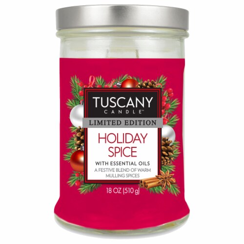 Tuscany Limited Edition Holiday Spice Scented Jar Candle Perspective: front
