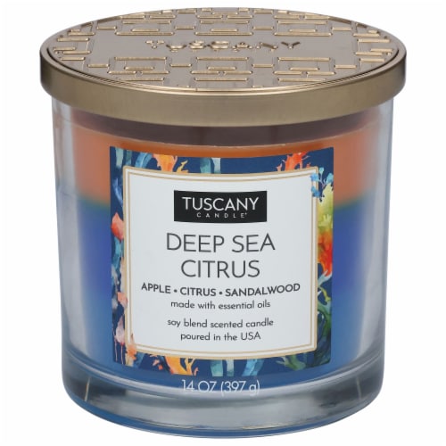 Tuscany Candle™ Triple Pour Deep Sea Citrus Jar Candle Perspective: front