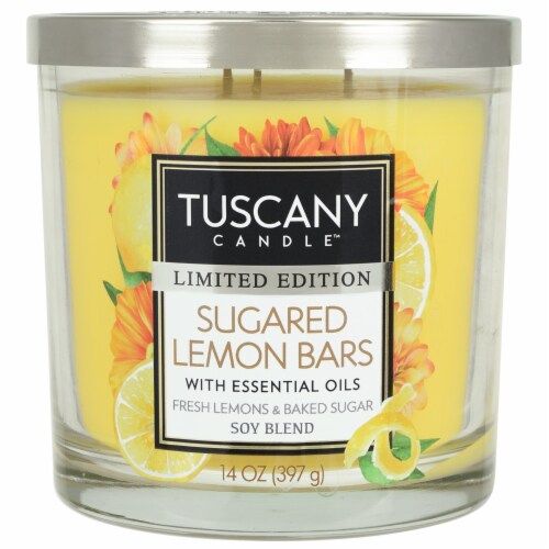 Tuscany Candle Sugared Lemon Bars Limited Edition Scented Jar Candle Perspective: front