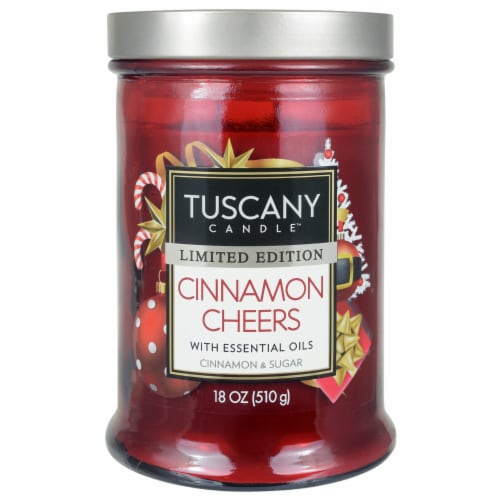 Tuscany Candle™ Limited Edition Cinnamon Cheers Scented Painted Jar Candle Perspective: front