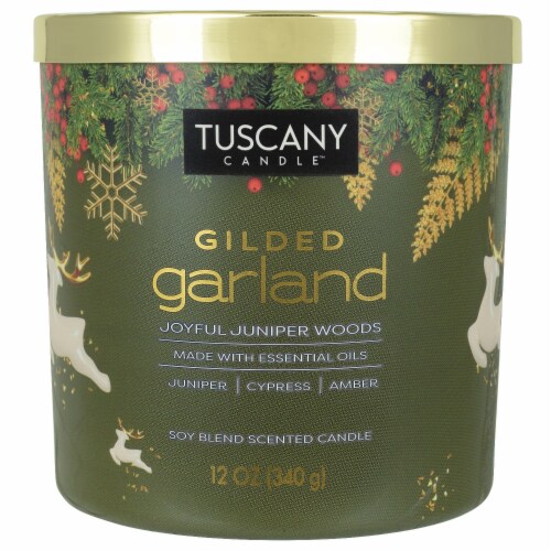 Tuscany Candle™ Limited Edition Gilded Garland Scented Jar Candle Perspective: front