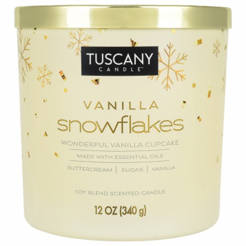 Tuscany Candle™ Limited Edition Vanilla Snowflakes Scented Jar Candle Perspective: front
