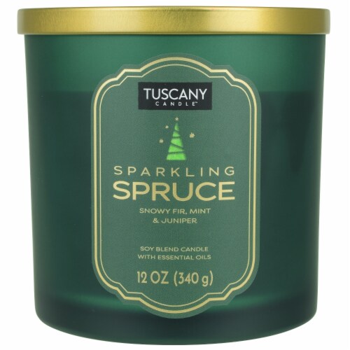 Tuscany Candle™ Limited Edition Sparkling Spruce Scented Jar Candle Perspective: front