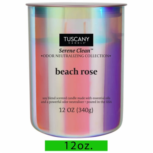 Tuscany Candle™ Serene Clean™ Collection Beach Rose Scented Jar Candle Perspective: front