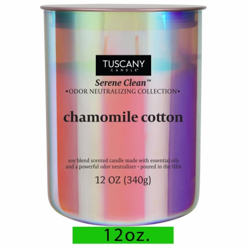 Tuscany Candle™ Serene Clean™ Collection Chamomile Cotton Scented Jar Candle Perspective: front