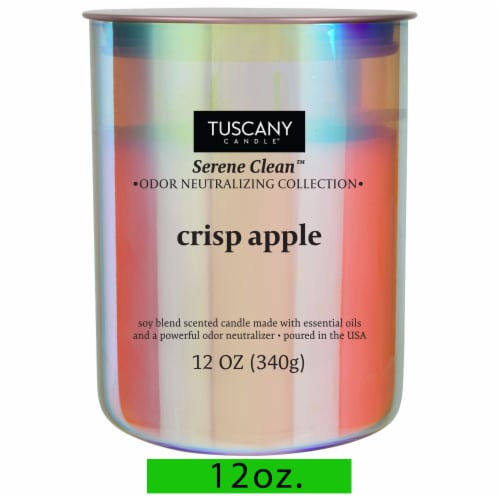 Tuscany Serene Clean Collection Crisp Apple Scented Jar Candle Perspective: front