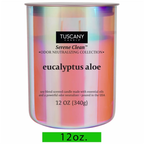 Tuscany Candle™ Serene Clean Collection Eucalyptus Aloe Scented Jar Candle Perspective: front