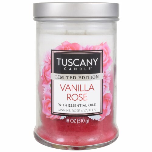 Tuscany™ Limited Edition Scented Triple Pour Jar Candle - Vanilla Rose Perspective: front