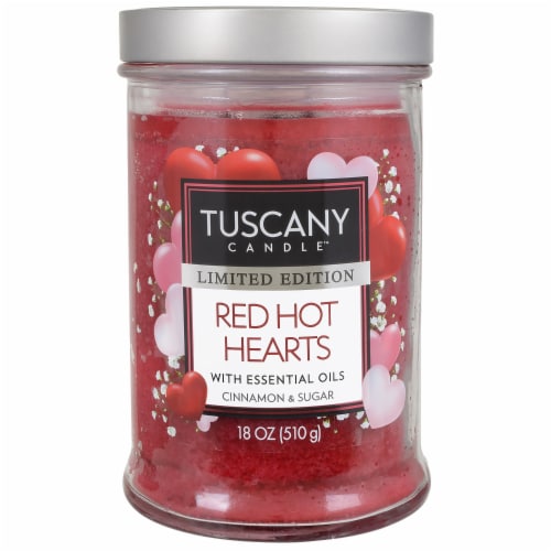 Tuscany™ Limited Edition Scented Jar Candle - Red Hot Hearts Perspective: front