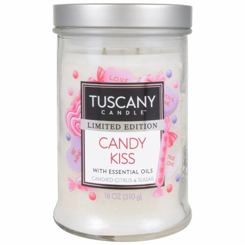 Tuscany Candle™ Limited Edition Candy Kiss Jar Candle Perspective: front