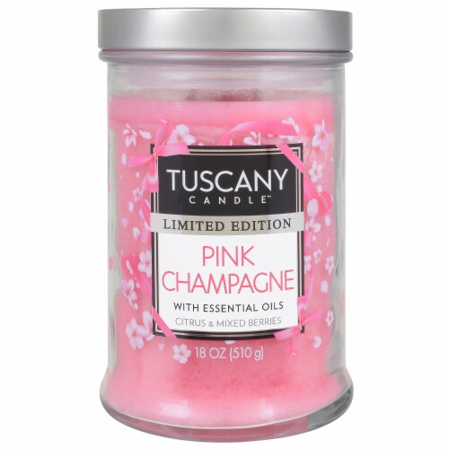 Tuscany™ Limited Edition Scented Jar Candle - Pink Champagne Perspective: front