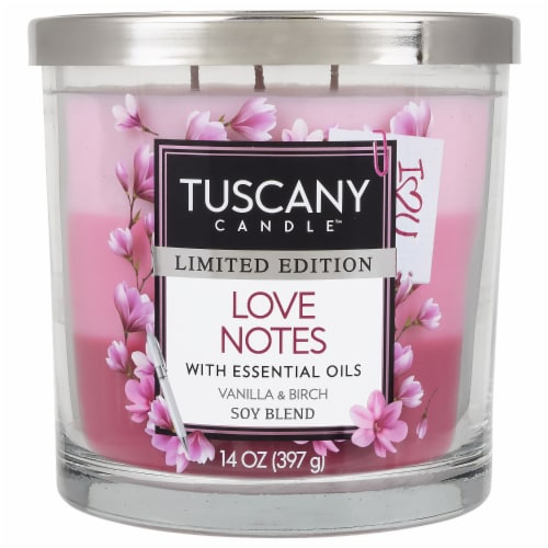 Tuscany Limited Edition Scented Triple Pour Jar Candle - Love Notes Perspective: front