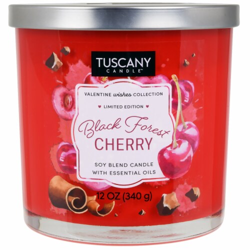 Tuscany™ Limited Edition Black Forest Cherry Scented Jar Candle Perspective: front