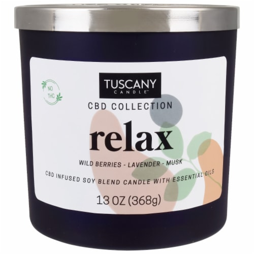 Tuscany Candle™ CBD Collection Relax Scented Jar Candle Perspective: front