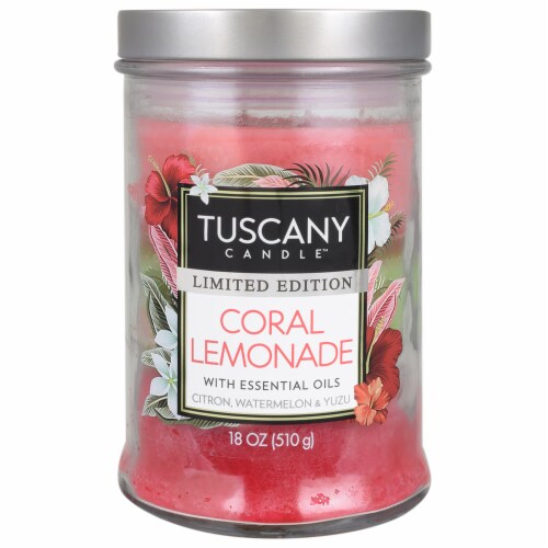 Tuscany Candle Coral Lemonade Limited Edition Triple Pour Jar Candle Perspective: front