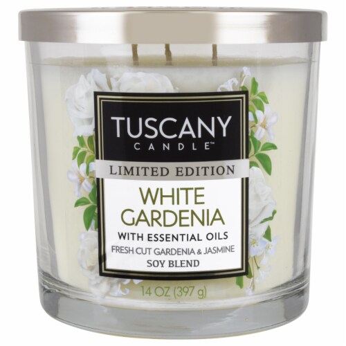 Tuscany Candle White Gardenia Limited Edition Jar Candle Perspective: front