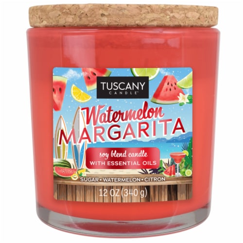 Tuscany Limited Edition Watermelon Margarita Jar Candle Perspective: front