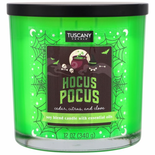 Tuscany Candle 12 oz Limited Edition Scented Hocus Pocus Halloween Jar Candle Perspective: front