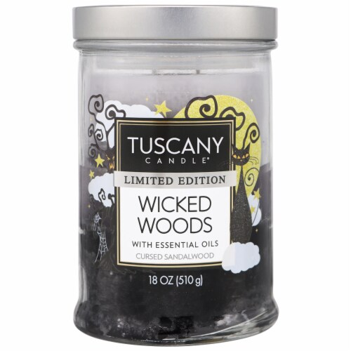 Tuscany Candle® 18 oz Limited Edition Wicked Woods Scented Halloween Jar Candle Perspective: front