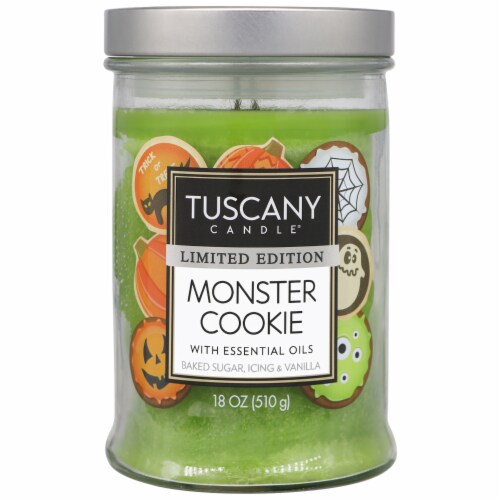 Tuscany Candle® 18 oz Limited Edition Monster Cookie Scented Halloween Jar Candle Perspective: front