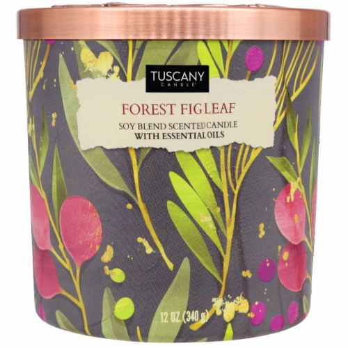 Tuscany Forest Fig Leaf Scented Jar Candle - Fall Collection Perspective: front