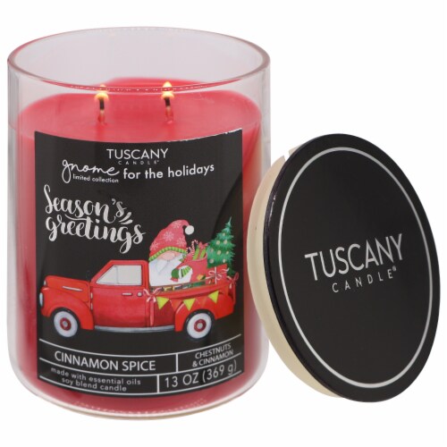 Tuscany Candle® Limited Edition Gnome for the Holidays Scented Jar Candle - Cinnamon Spice Perspective: front