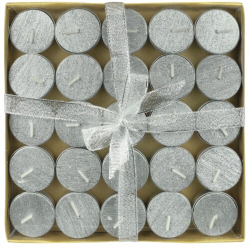 Tuscany Limited Edition Glitter Tealights - Silver Perspective: front